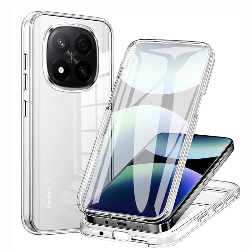 

360° Full Body Cover Case For Xiaomi Redmi Note 14 Pro 13 12 11 5G 9 9S 10 8 8T Hybrid Hard Screen Protection Soft Shell Fundas