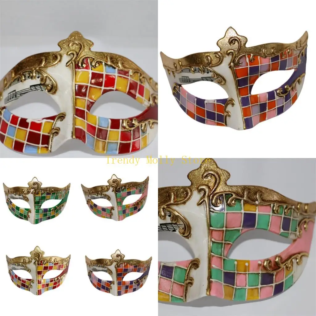 

N5KB Маскарадная маска Золотая венецианская маска Маска Марди Гра Маска на половину лица Маска для глаз
