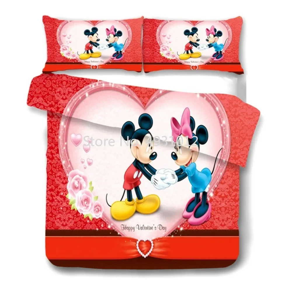 

Cute Girls Princess Bella Snow White Bedding Set Home Textiles Queen King Size Minnie Mickey Bed cloths Duvet Cover Set Wedding