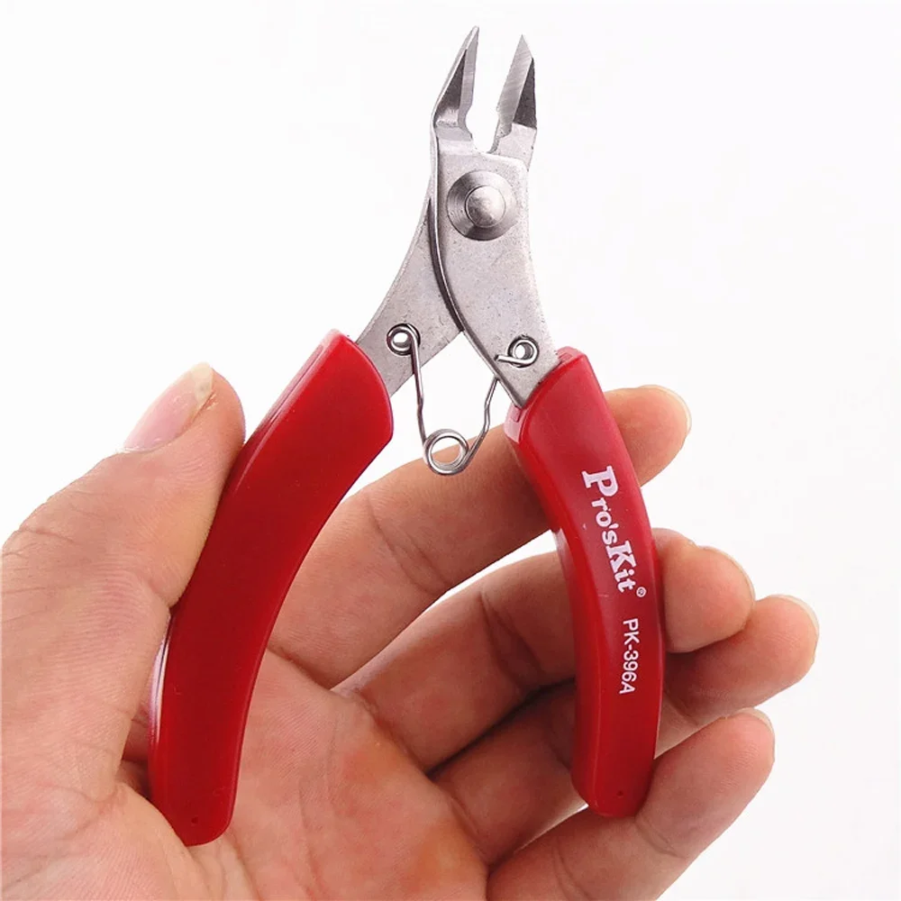 Imagem -05 - Alicate de Corte Diagonal de Proskit 1pk396a com Cabo Vermelho para Corte de Agulha Aço Inoxidável