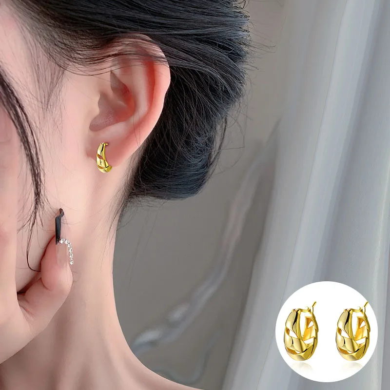 

Женские Геометрические серьги из серебра 100% пробы, с перфорацией