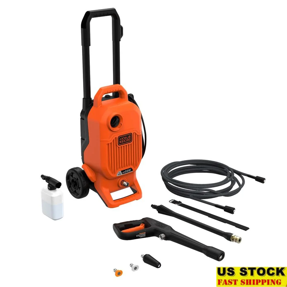 Lavadora eléctrica de 1850 PSI, 1,2 GPM, boquillas integradas, botella de detergente, cable de alimentación de 35 pies