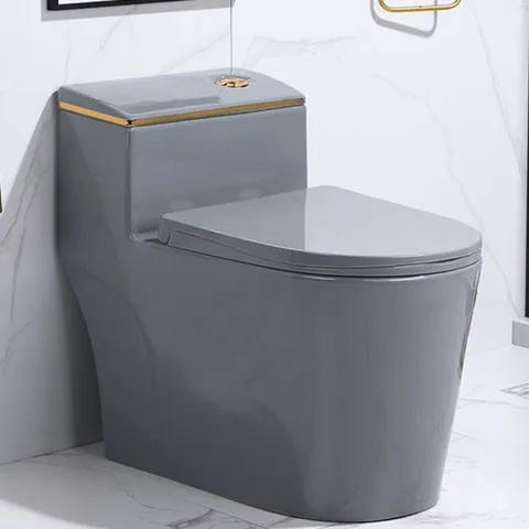 Light Luxury Gray Household Silent Water Closet Spray Siphon Ceramic Bathroom Integrated Silent Toilet