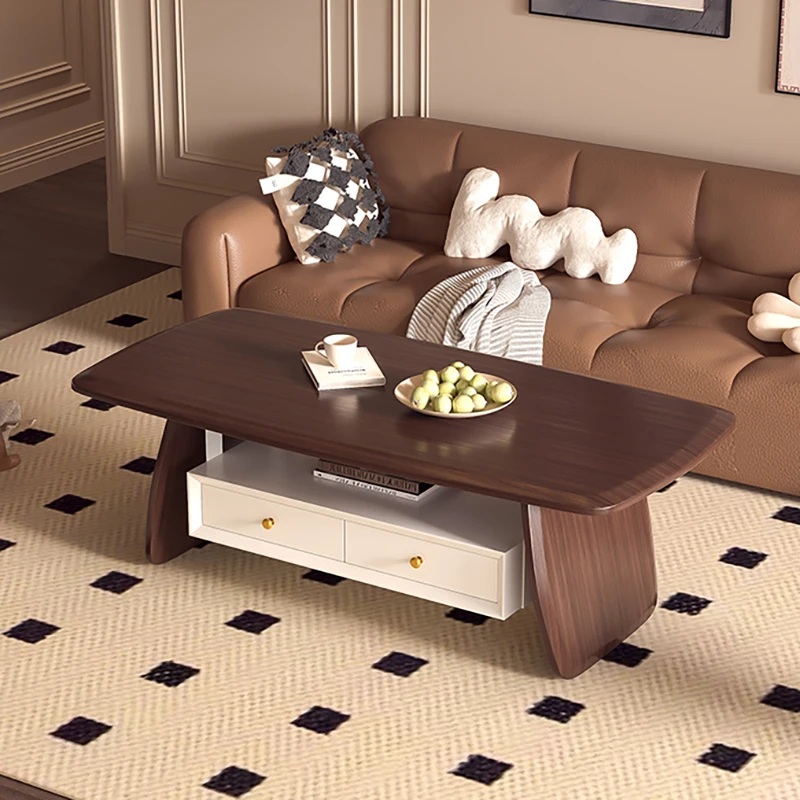 

Unique Design Coffee Tables Cream Style Delicacy Modern Trendy Coffee Table With Drawers Mesa De Centro Living Room Furniture