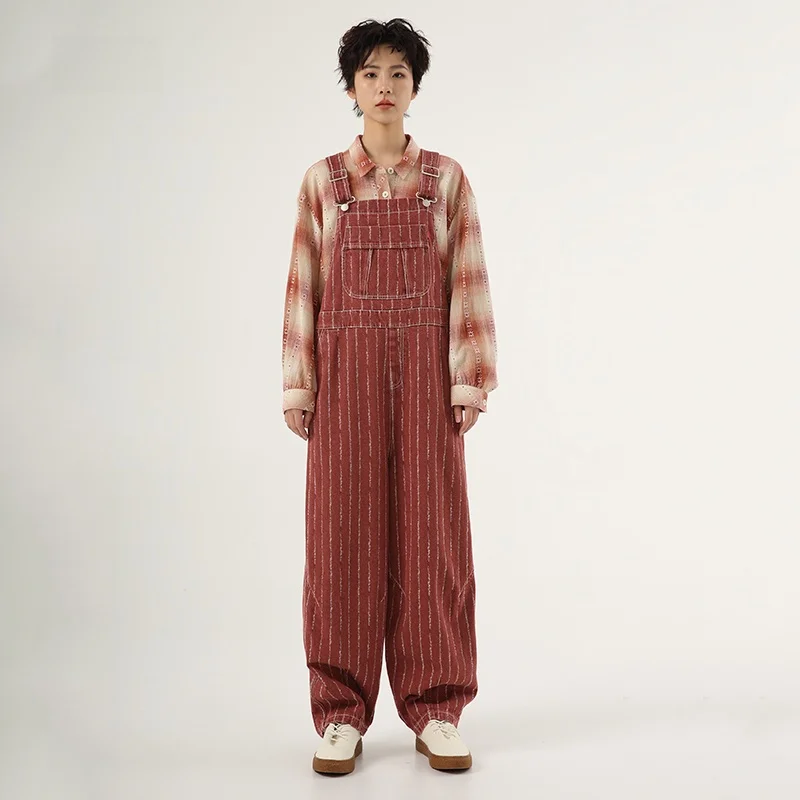 

Новинка! Женский комбинезон с высокой талией и широкими штанинами, свободный крой, осенне-зимняя коллекция, длинные брюки.