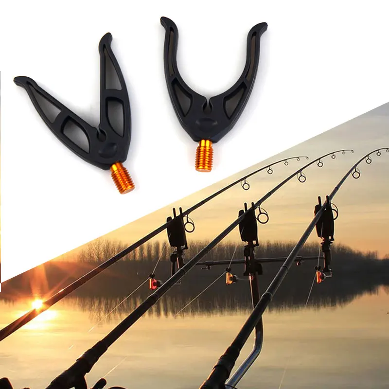 1 pcs Carp Fishing Rod Rest Head Gripper Fishing Rod Holder With Alloy Screw Rod Pod Bracket Accessories For Carp Fishing Tools