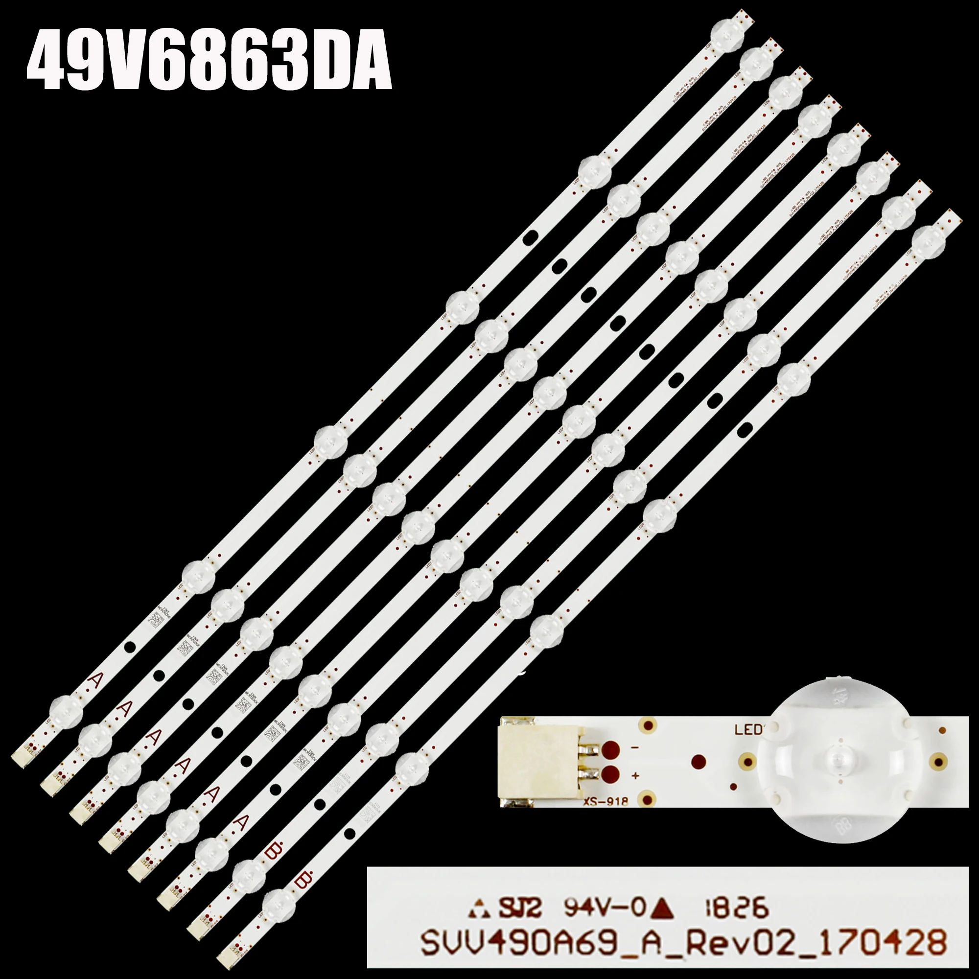 

LED Backlight Strip For BTX-49GX550B 49V5863DG LT-49C890 49FX550B LSC490FN02 SVV490A69_A B JL.D49061330-078AS-M_V05 078HS