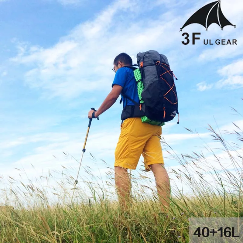 3F UL 40L เกียร์ + 16L กระเป๋าเป้สะพายหลัง2.0 qidian แฟชั่นเบามาก/ผู้ชายกีฬากลางแจ้งกระเป๋าไนลอนกันน้ำกระเป๋าระบายอากาศ