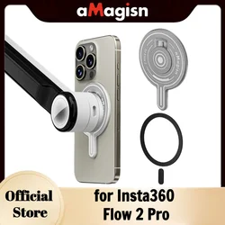 aMagisn Magnetic Phone Mount for Insta360 Flow 2 Pro , Gimbal Adapter Base for Smartphone MagSafe iPhone Xiaomi Samsung