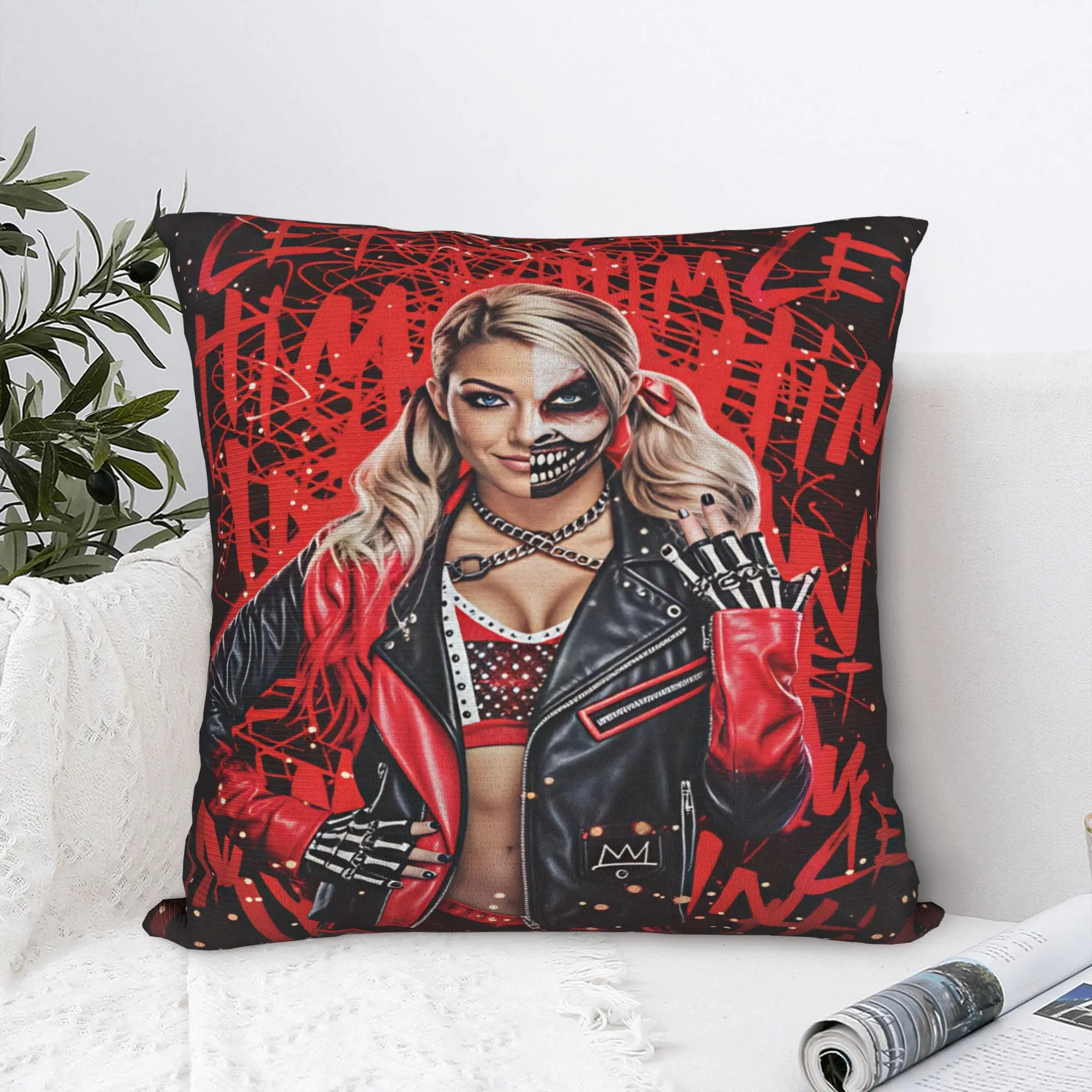 Housse de coussin A-Alexa Bliss, taie d'oreiller rétro tendance pour le bureau, la voiture, la décoration de la maison, taies d'oreiller confortables, cadeau d'anniversaire