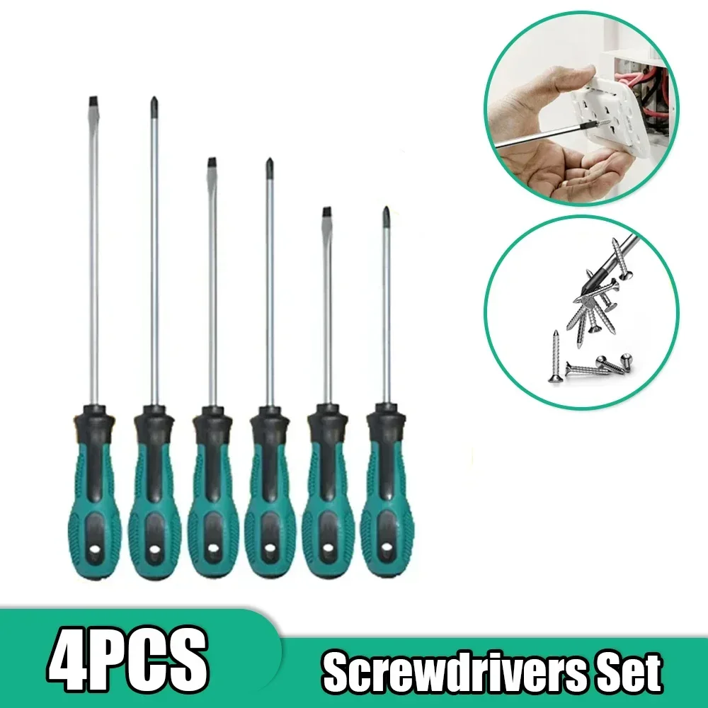 Multipurpose Handle Screwdrivers Set With Magnetic Insulated Security Repair Hand Tools Cross/Straight Type Mini Screw Driver