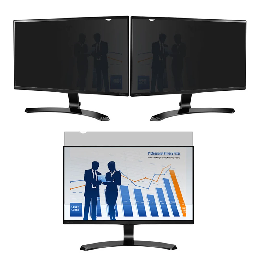 Privacy Screen Filter Reversible High-transmittance 30° Invisible AntiUV Anti-glare Film for 24'' Monitor with 16:9 Aspect Ratio