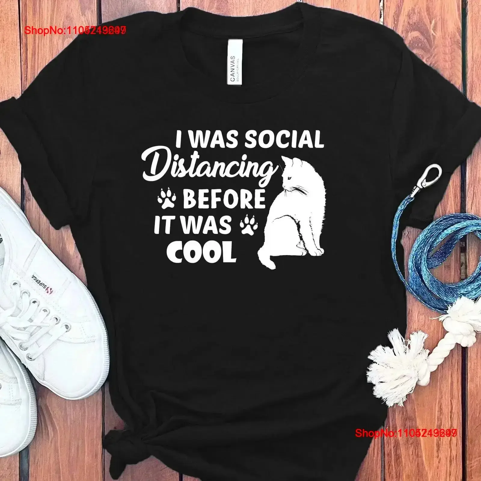 Cat Social Distancing T Shirt vintage Washed Soft homme Breathable Casual Versatile streetwear Slightly Comfortable vintage