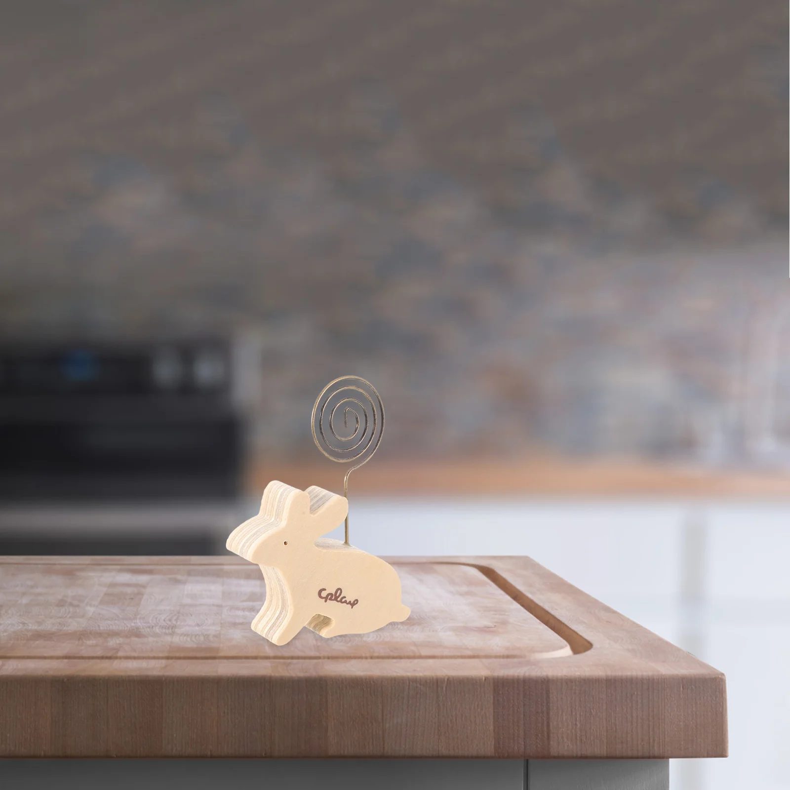 

Rabbit Memo Clip Wooden Iron Holder Easter Desktop Photo Note Stand for Home Office Decoration Easter Themed Ornaments