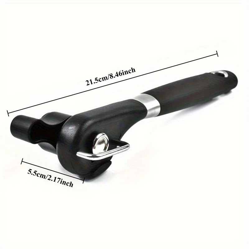 Side Cut Can Opener Smooth Edge, Safety Can Opener with Durable Sharp Blade, Big & Soft Turn Knob & Comfortable Non-Slip Handle