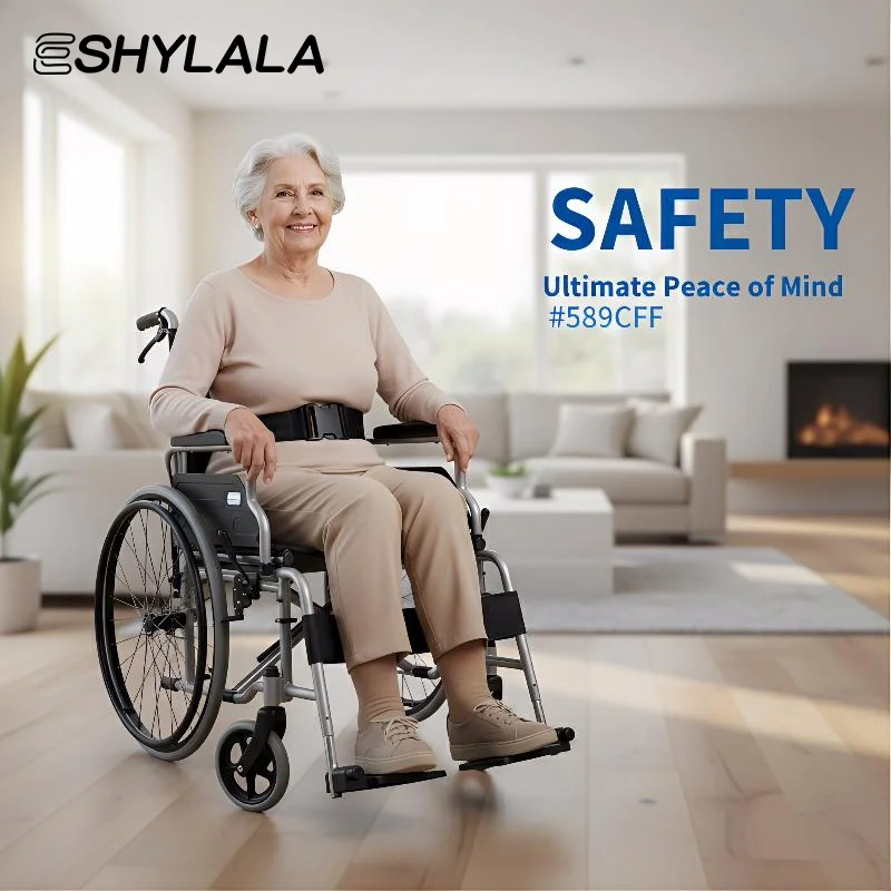 Adjustable Wheelchair Seat Belt with 2 Straps Secure Lap Leg Support Disability Aids for Elderly Mobility Assistance view 3