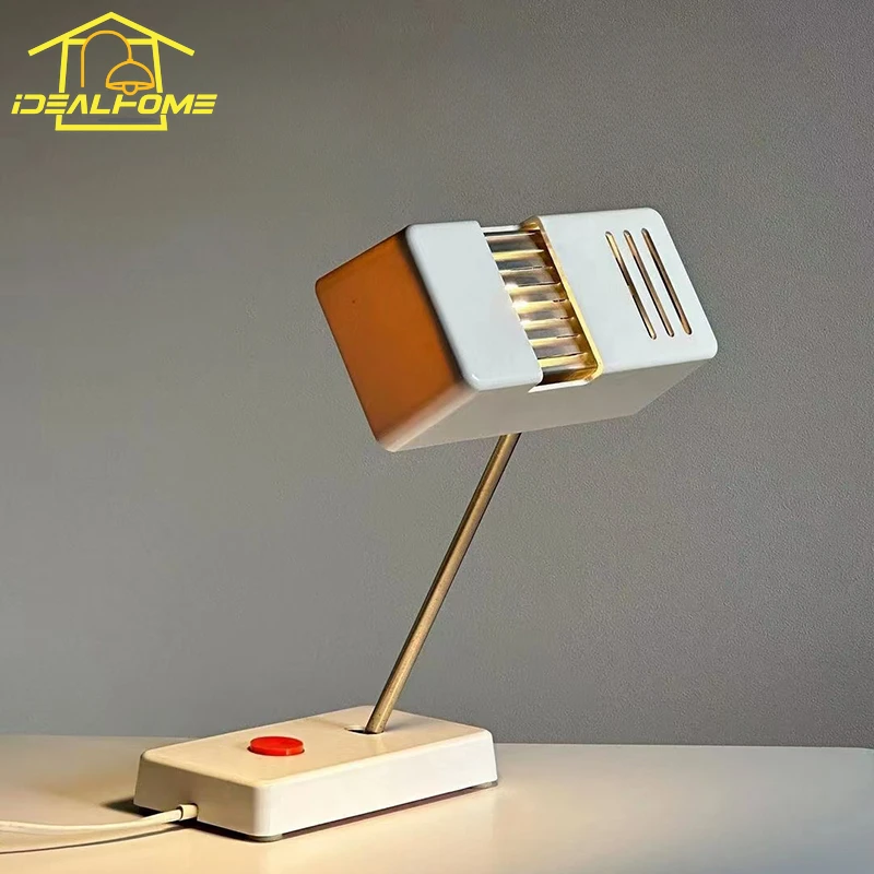 Średniowieczna Retro Przemysłowa Lampa Stołowa 1960S Space Bauhaus Lampki Biurkowe LED E27 Wystrój Domu Salon Sofy Kawiarnia Gabinet Studio Bar