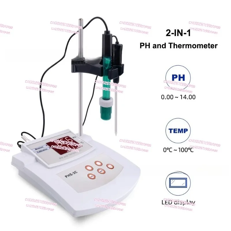 PHS-3C Benchtop High Accuracy Acidity Meter PH Test Pen Temperature Two-in-One Automatic Calibration Tester