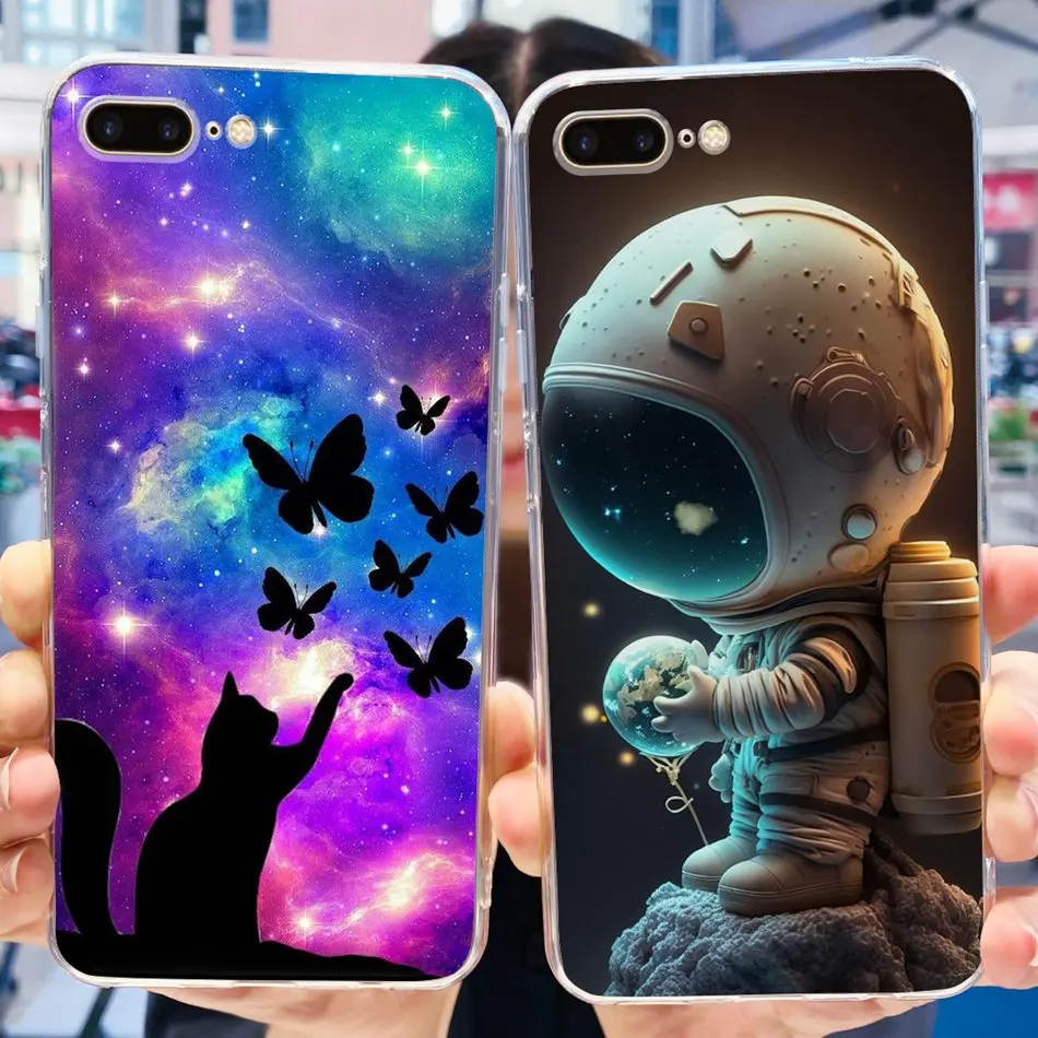 For iPhone 7 8 Plus Phone Case iPhone7 iPhone8 7Plus 8Plus SE 2020 2022 Cute Panda Flower Pattern Soft Silicone TPU Cases