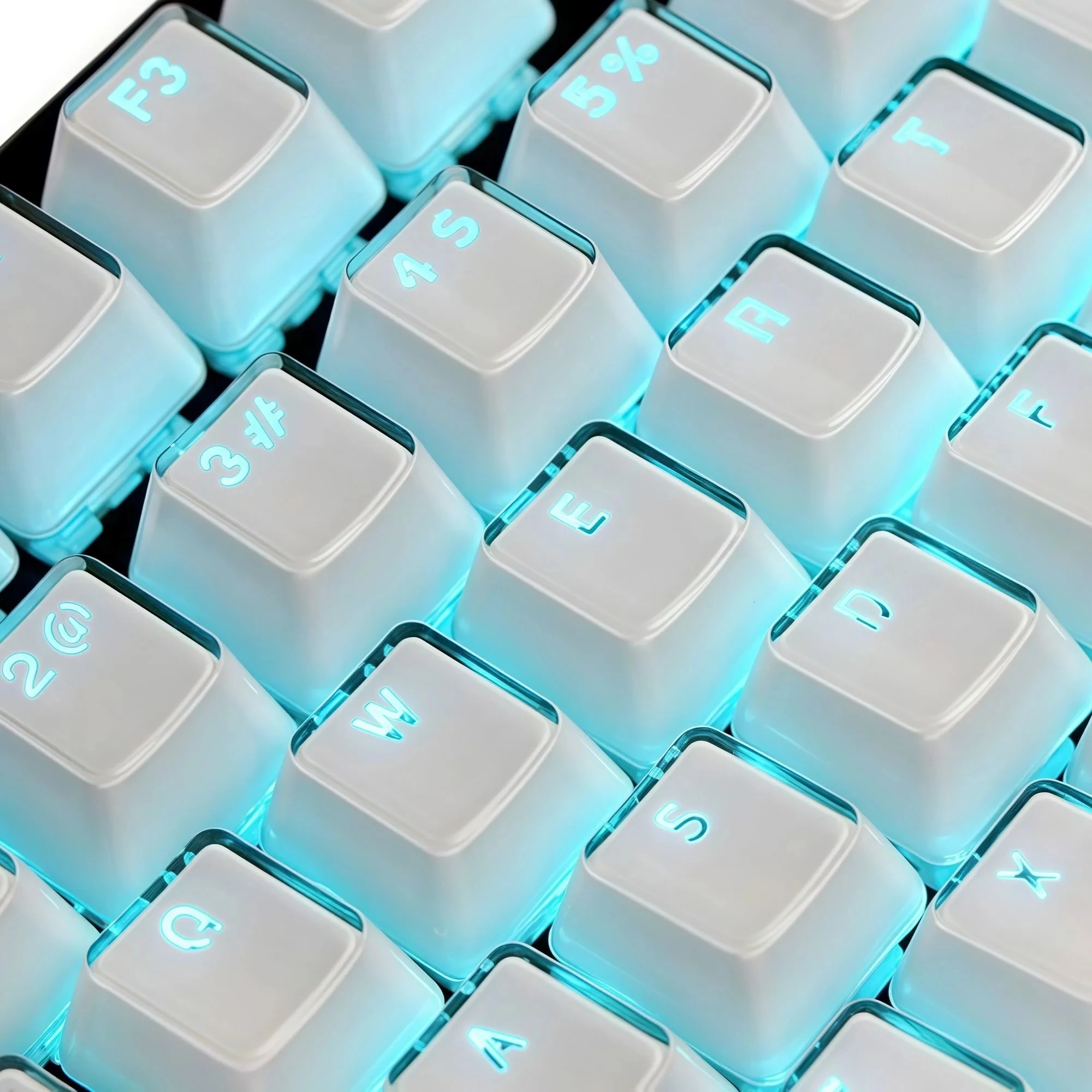 Crystal Keycaps Jelly Mechanical Key Caps 104 Keys Pudding Light Transmission High Value Mechanical Keyboard Key Cap