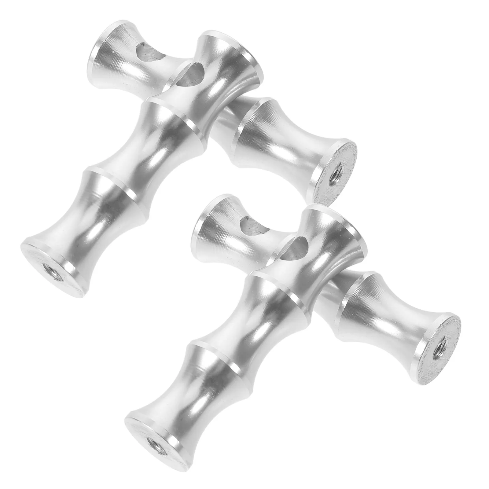 4Pcs Aluminum Alloy Rail Connectors for Gallery Shelves Glass Railings Cabinet Railing Posts End Caps Modern Metal Furniture
