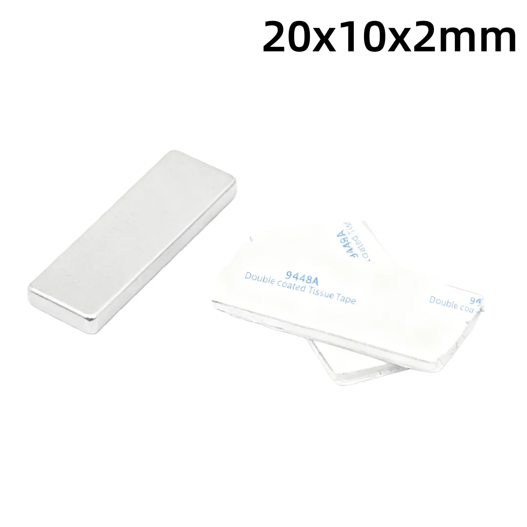 20x10x2 Block Magnet With Double-Sided Adhesive Tape 30*10*2 For Refrigerator,Office,DIY 20x10x2mm 50x10x2 60x10x2mm 40X10X2