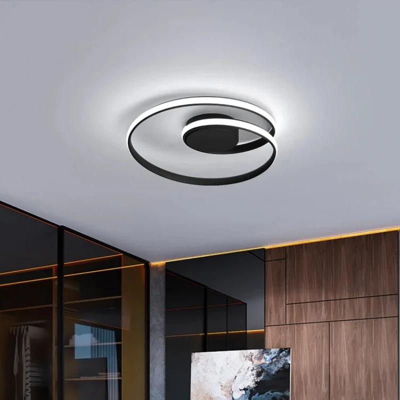 

Simple Modern Ceiling Lights LED Study Living Room Bedroom Restaurant Personality Creative Nordic Led Ring-shaped Hanging Lamps