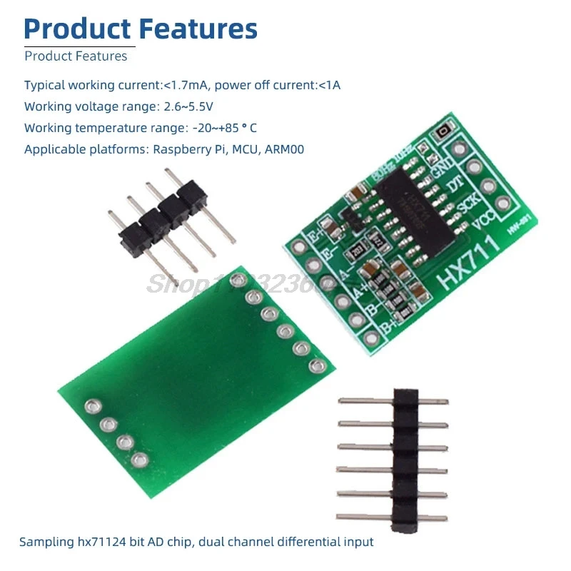 1PCS/5PCS/10PCS HX711 Weighing Sensor Dual-Channel 24 Bit Precision A/D Module Pressure Sensor