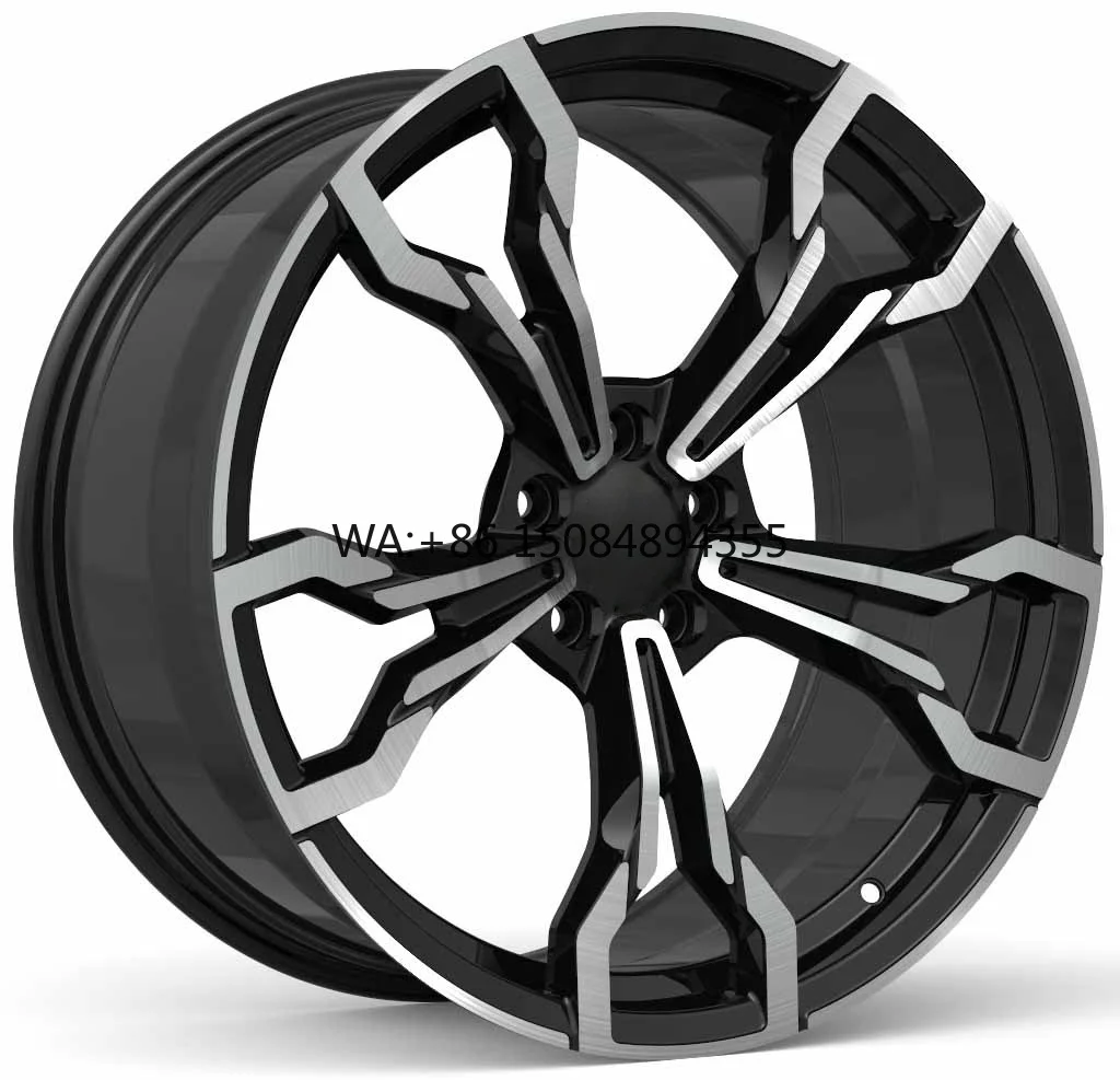 

V1 Style Five Spoke Forged Aluminium Wheels 19x9.5/19x10.5 Black Finish High Strength Bolt Structure