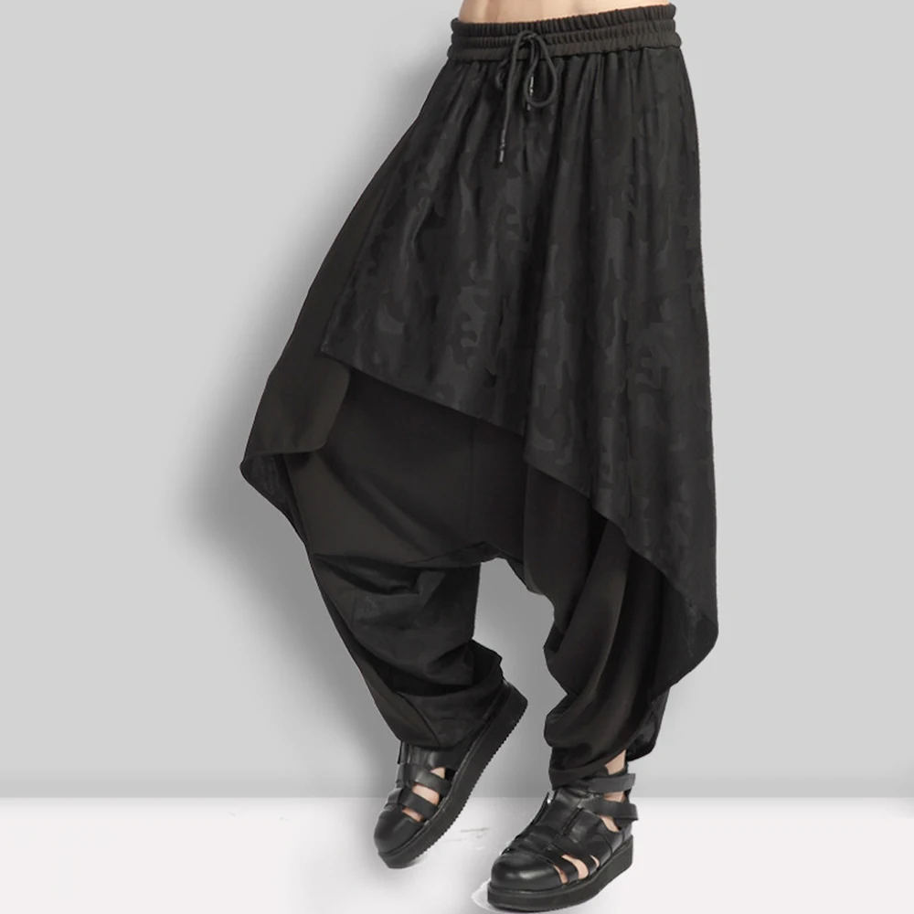 Y2k Camouflage Asymmetrical Casual Skirt Pants Genderless Streetwear Fashion Niche Youth Trend Wide Leg Pants Unisex 2026 New