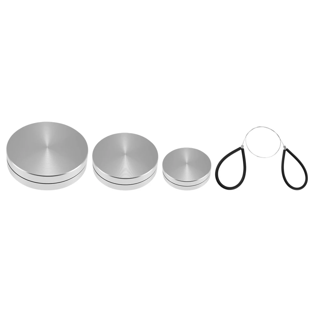 Aluminum Alloy Pottery Trimming Spinner Set 4 pcs with Three Sizes of Rotary Trimmers and Clay Cutting Wire for Studio Use