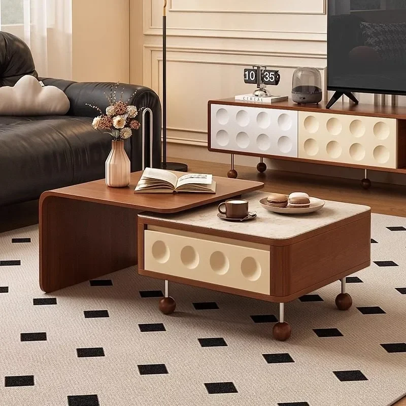 

Aesthetic Luxury Design Coffee Table Unique Magazine Corner Salon Side Table Minimalist Storage Home Living Room Furniture