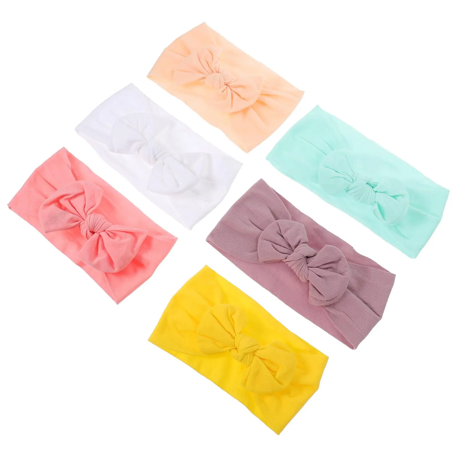 

6 pcs Baby s Elastic Toddler Girl Hair Accessories Cute Bow Nylon Infant Headb s Stretchy Comfortable Photoshoot Infant