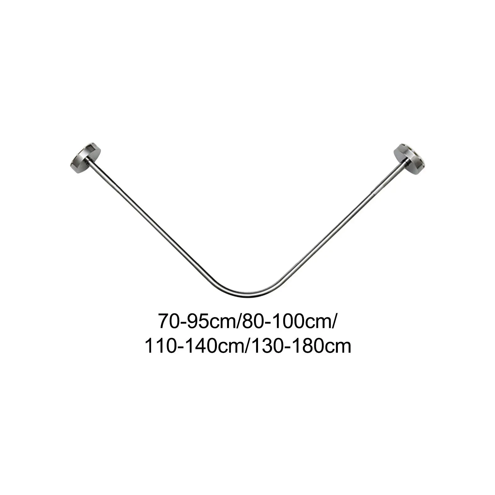 Telescoping Curved Shower Rod Clothing Hanger Telescopic Rod Closet Rod Stretchable Shower Curtain Rod for Bathtub Shower Stall