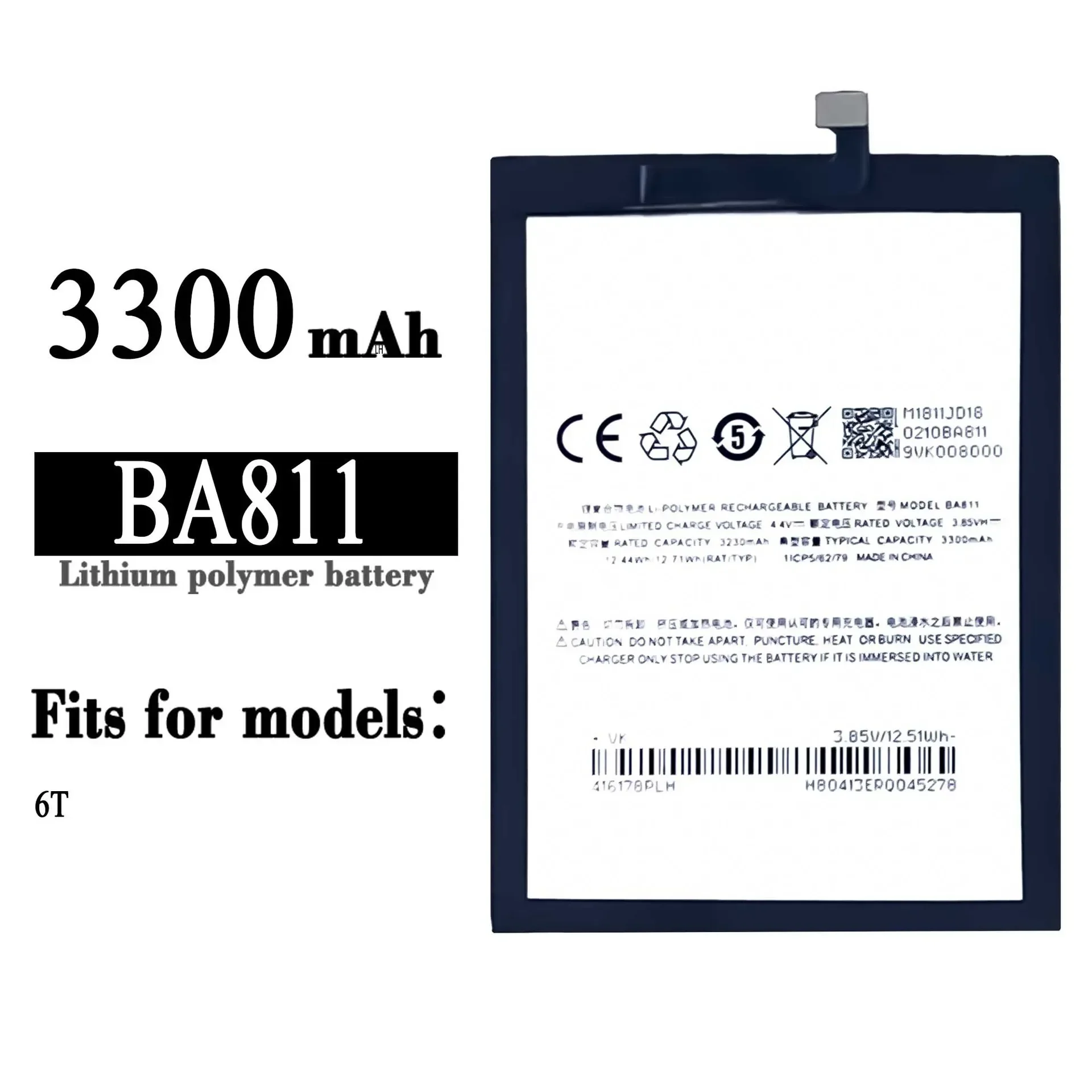 New 3300mAh BA811 Battery For Meizu M6T Meilan 6T M811Q M811H M811M M811S M811T Phone Batteries Bateria