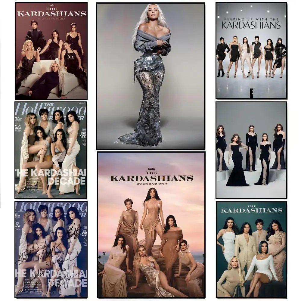 Sexy stars K-Kim Kardashian f-family Poster Poster HD  Waterproof Wall Sticker Bar Living Room Decor Gift