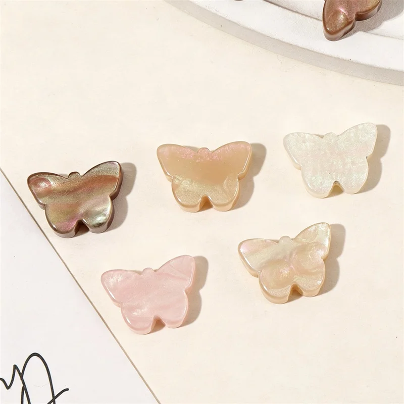 Creativity style 90pcs/lot color print cartoon butterfly shape resin cabochon beads without hole diy jewelry hair accessory