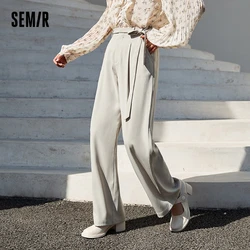 Semir Wide-Leg Pants Women Drape Mopping Pants 2022 Spring New Design Suit Pants Black Casual Trousers