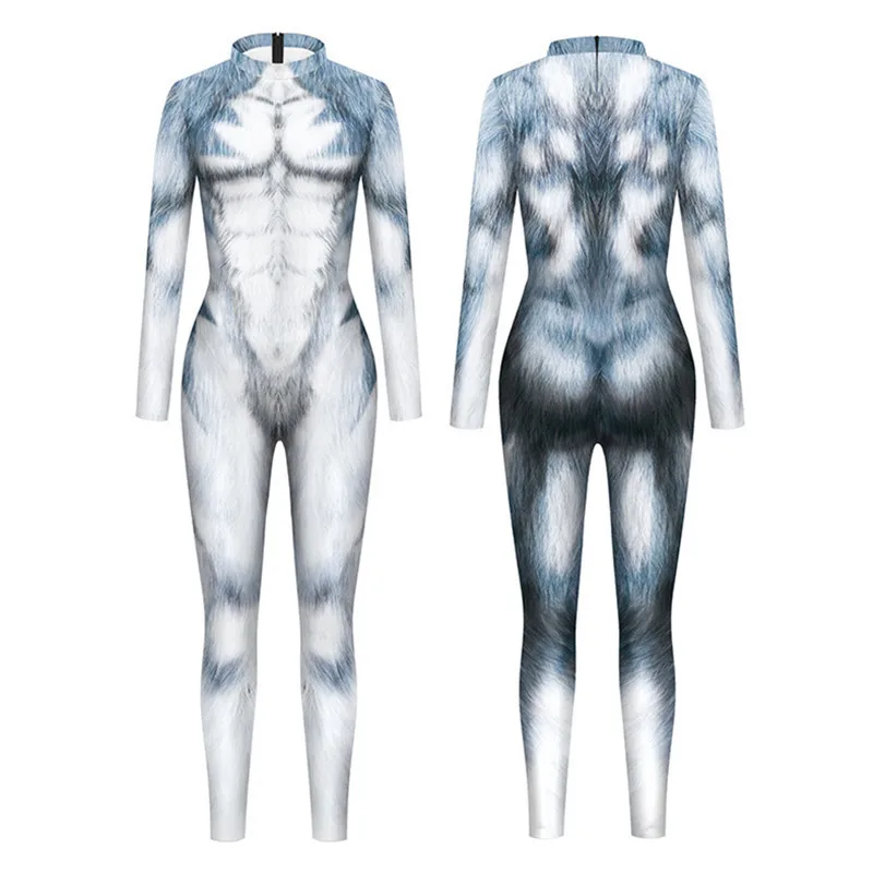Tierkostüm Schlangen-, Tiger-, Fuchskostüm für Damen, Zentai-Anzüge, Halloween-Party-Bodysuits, Lustiger Enger Jumpsuit für Erwachsene Männer – Detail 4