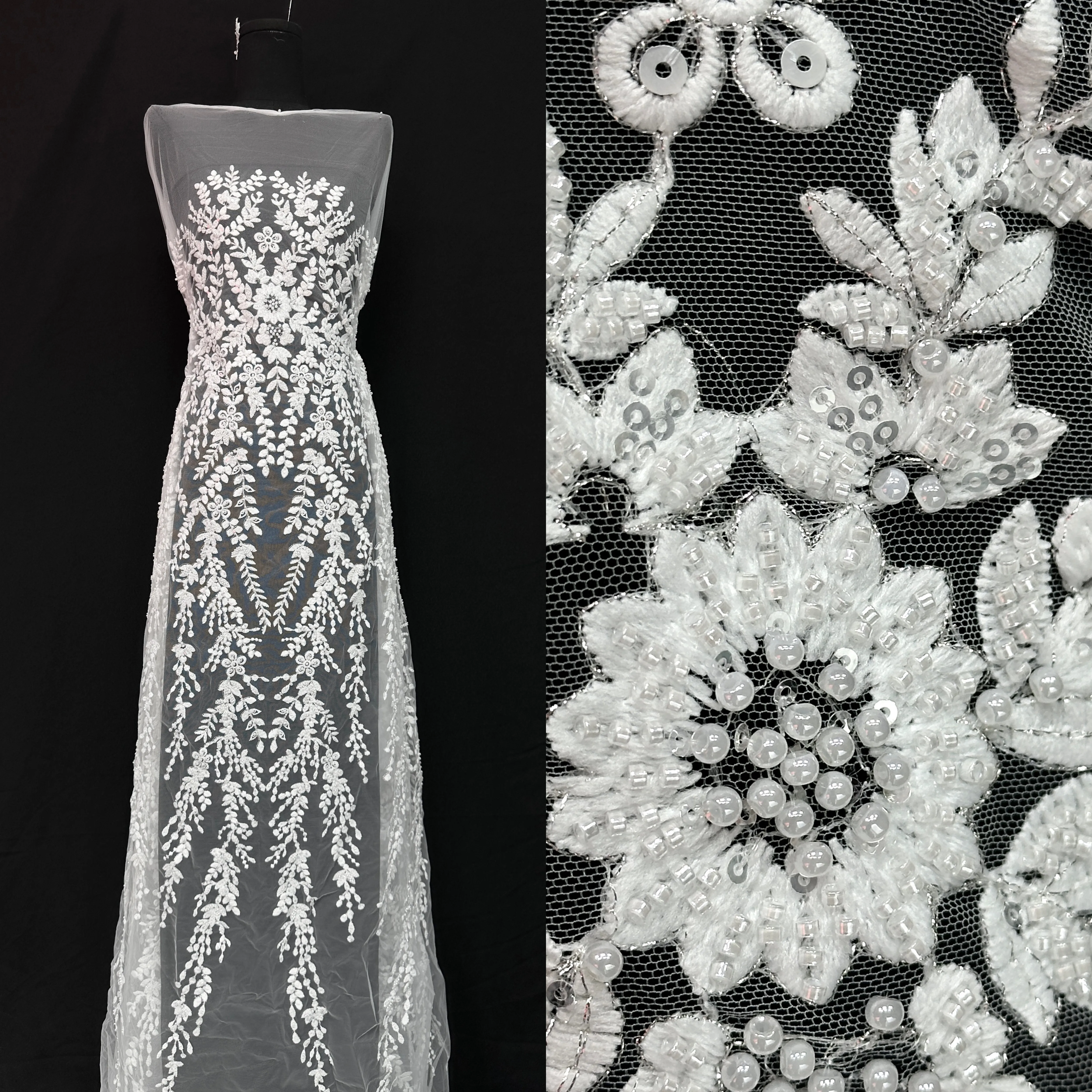 

Роскошная европейская французская сетчатая кружевная ткань с блестками для свадебных платьев, нигерийская вышивка, свадебная ткань