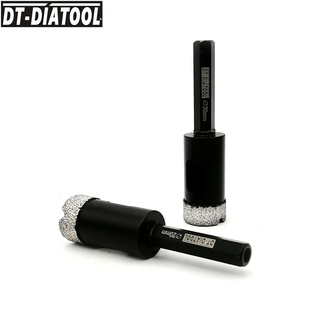 DT-DIATOOL 2 Đơn Vị Lục Giác Vỏ Kim Cương Lõi Khoan Khoan Gạch Men Lỗ Thấy Khô Lõi Khoan Khoan Đường Kính 20Mm