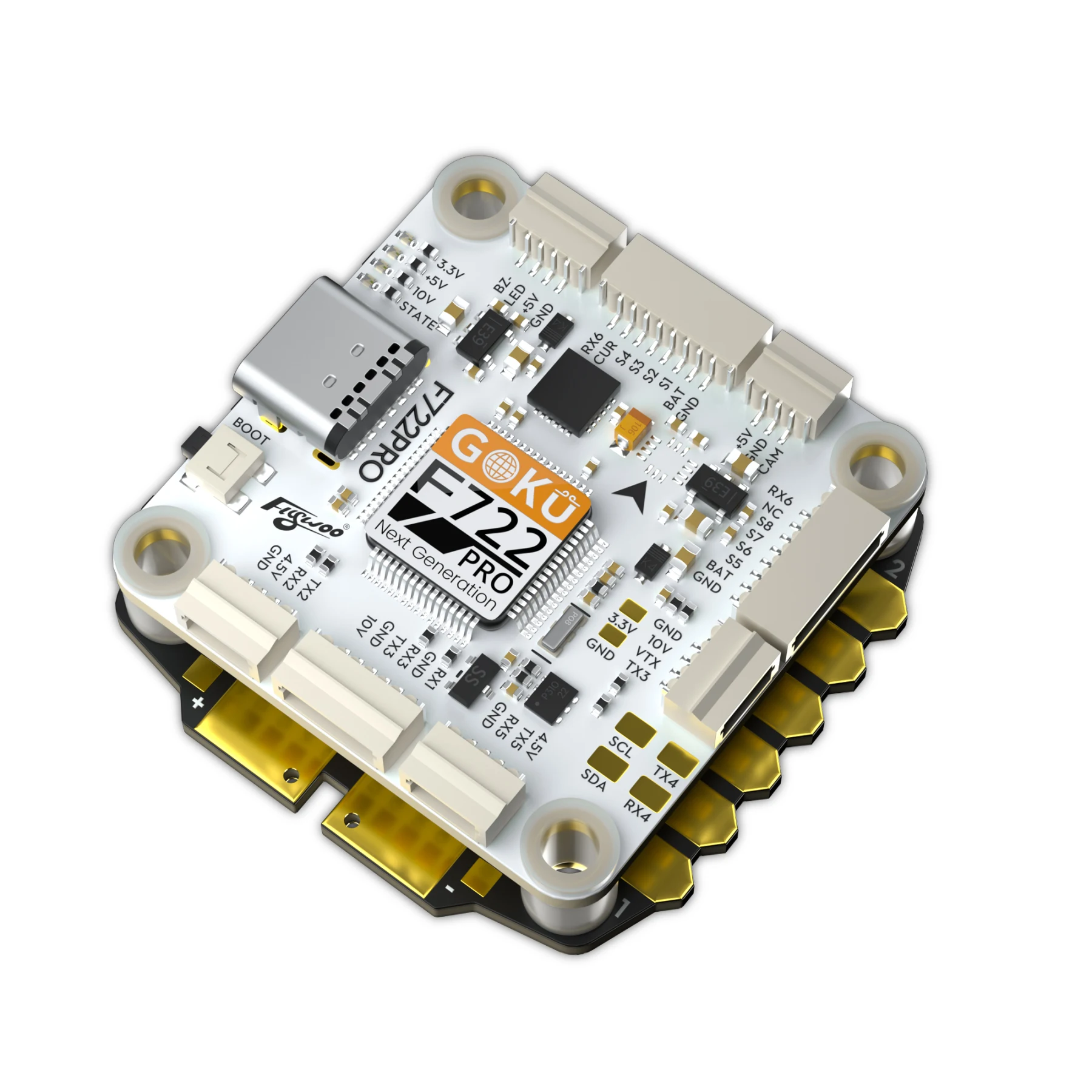 FlyWoo GOKU F722 Pro V2 55A 32Bit 128K 30X30 Stack Plug&Play for O4 / O4 Pro