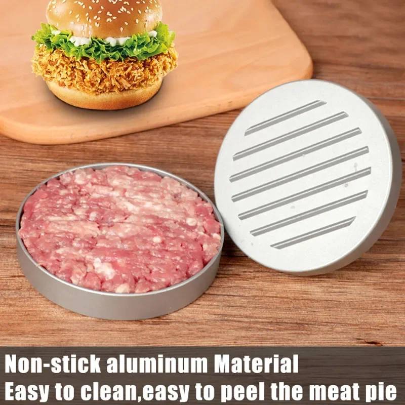 Household Food Mold Kitchen Gadgets Round Hamburger Mold BBQ Hamburger Meat Beef Pie Burger Meat Press Aluminum AlloyHousehold F