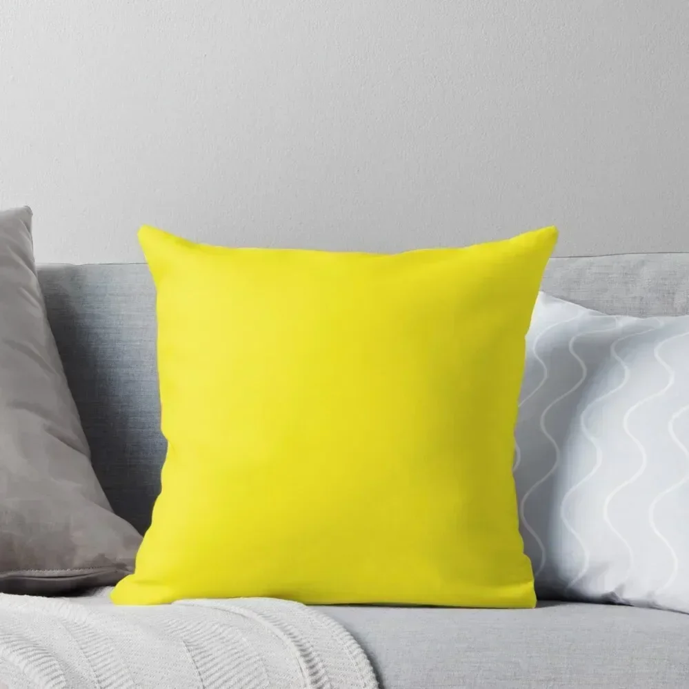 

Bright happy lemon yellow color solid plain block colour Throw Pillow Pillowcase Cushion Decorative Cushion pillow