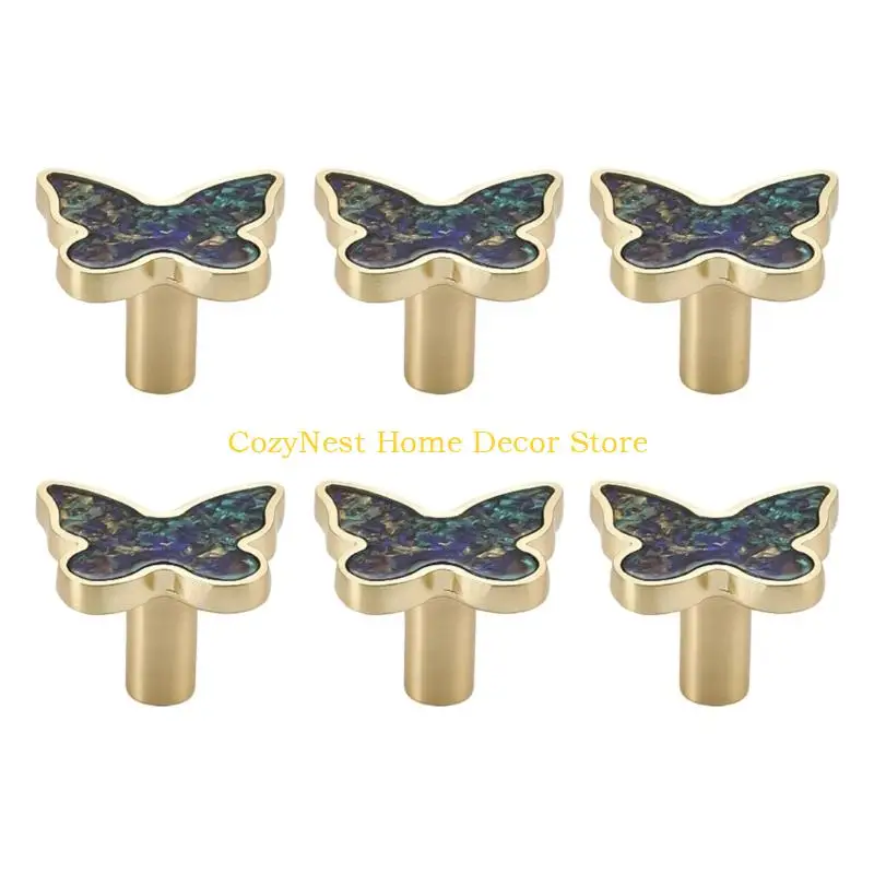92MF Simple Furniture Decorative Handle Modern Dressers Knob Shell Butterfly Bedside Cabinet Pull Easy to Installation