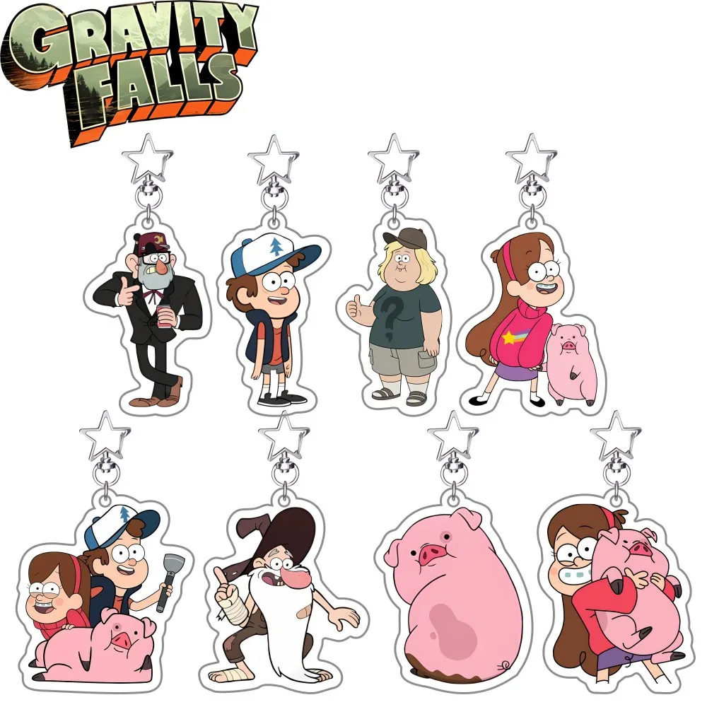 Anime Gravity Falls Model Action Figure Peripheral Collection New 6cm Acrylic Stand Model Decorations Gifts Anime Loverskeychain