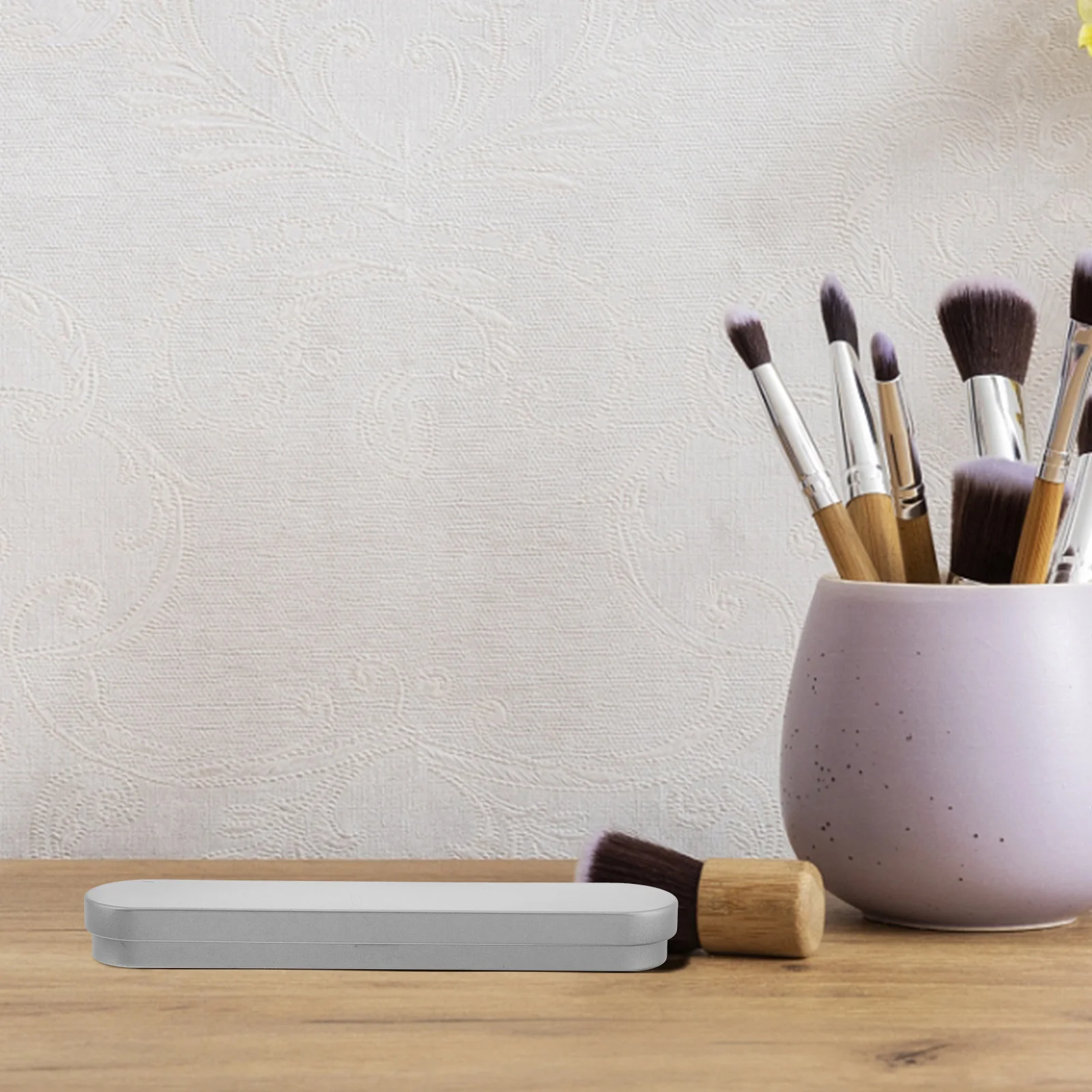 Tongue Scraper Storage Box Metal Pen Case Multi Functional Lash Tweezer Organizer Daily Holder Vanity Accessories Crayon Tin