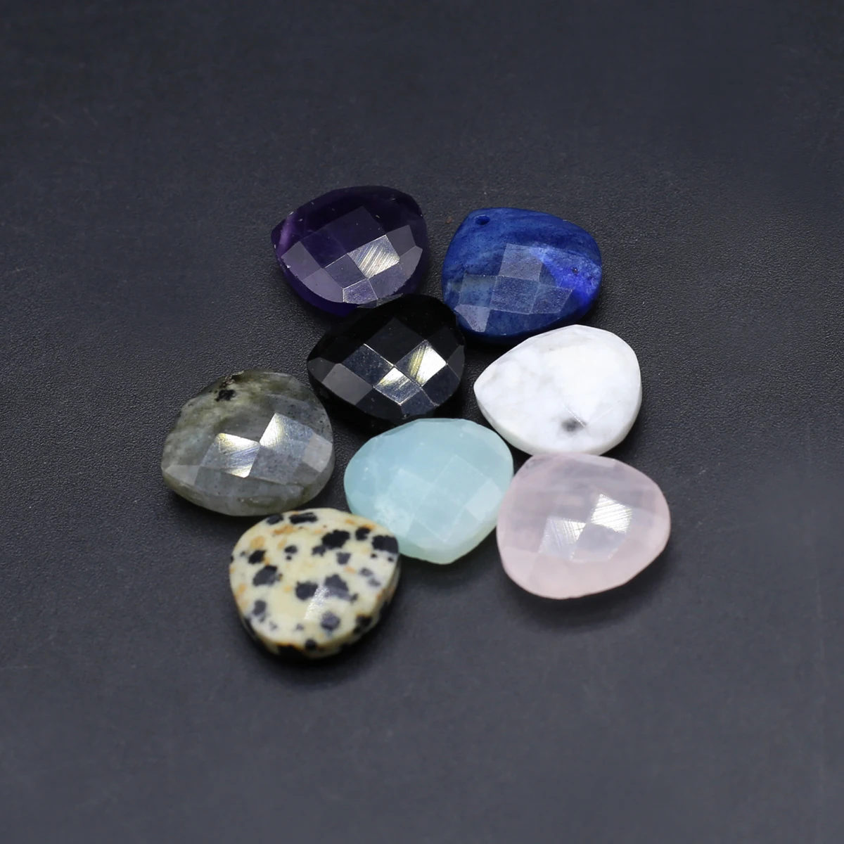 

5pcs/lot Natural Stone Pendant Faceted Natural Agates Pendant Charms for Jewelry Making DIY Necklace Bracelet Earrings 16x16mm