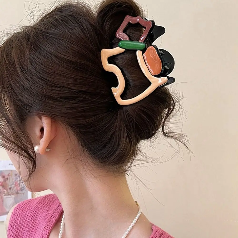 Pinza de pelo de Animal hueca creativa, Clip de tiburón de Animal de dibujos animados, Clip de pelo de perro, sombreros coloridos para mujer para uso diario