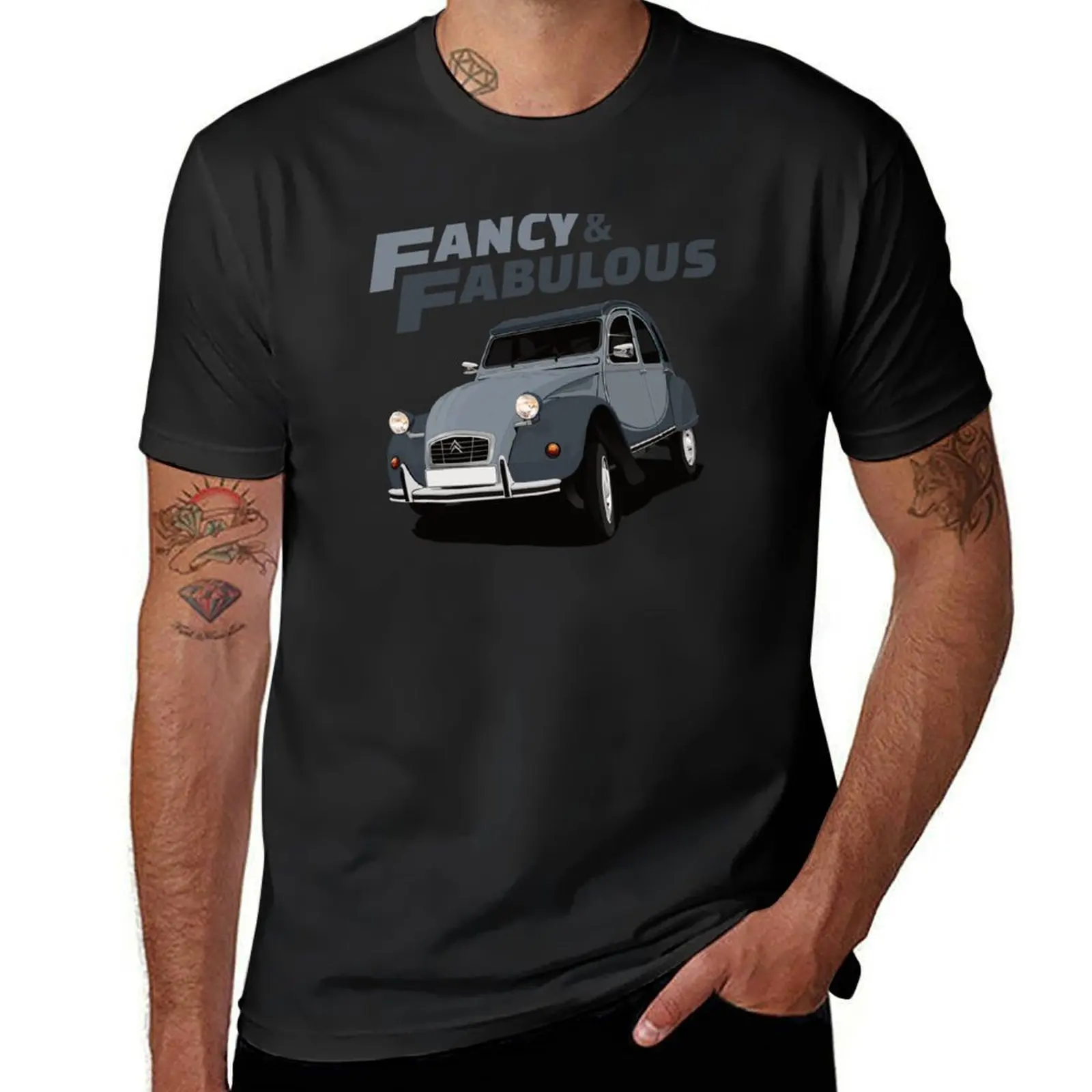 2CV - Fancy and Fabulous - blue-grey Charleston T-Shirt kawaii clothes tops korean fashion designer t shirt men